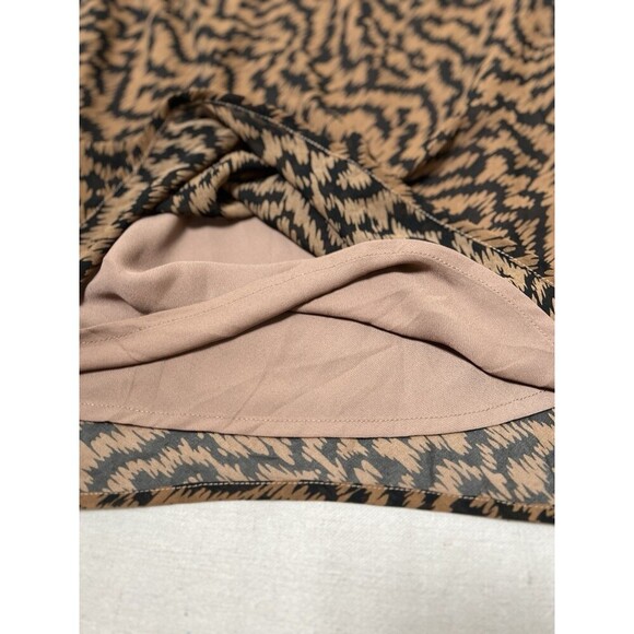 Animal Print Mini Slip Dress‎ Lined Cowl V-neck Women Size Large Lined Y2K - Picture 7 of 10